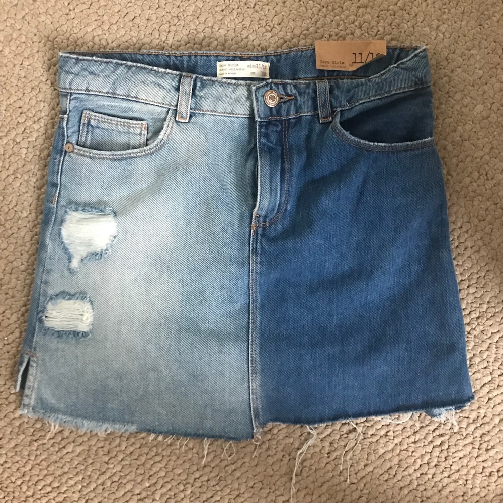 Zara basics jean skirt